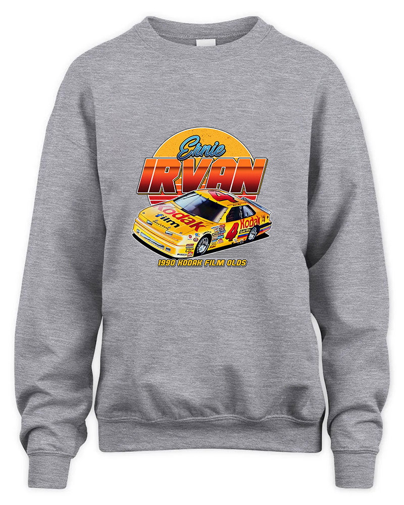 Ernie Irvan 4 80s 90s Retro Graphic Tee Unisex Sweatshirt-Sport Grey