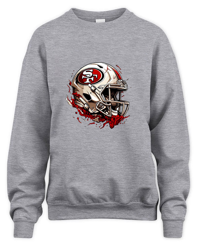 Vintage 49ers Helmet Graphic Tee Unisex Sweatshirt-Sport Grey