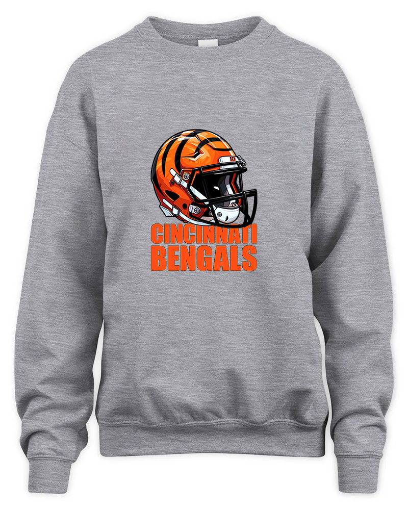 Vintage Bengals Helmet Graphic Tee Unisex Sweatshirt-Sport Grey