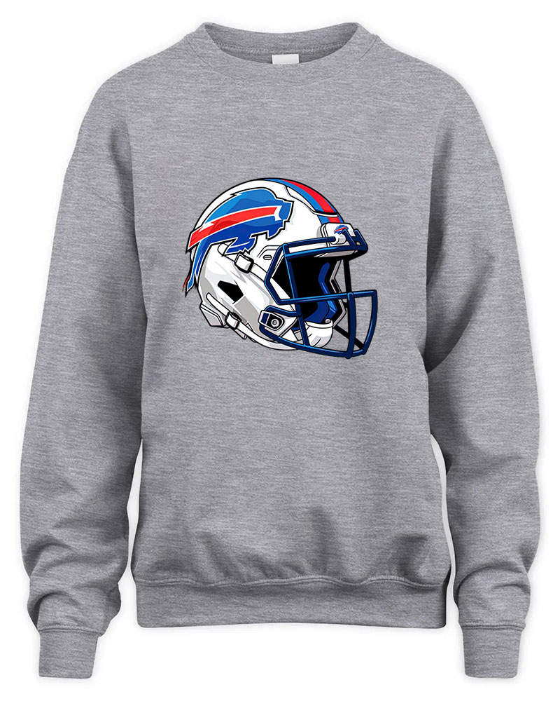 Vintage Buffalo Bills Helmet Graphic Tee Unisex Sweatshirt-Sport Grey