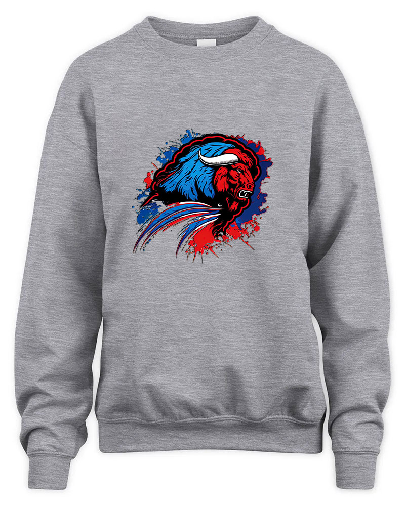 Vintage Buffalo Bills Graphic Tee Unisex Sweatshirt-Sport Grey