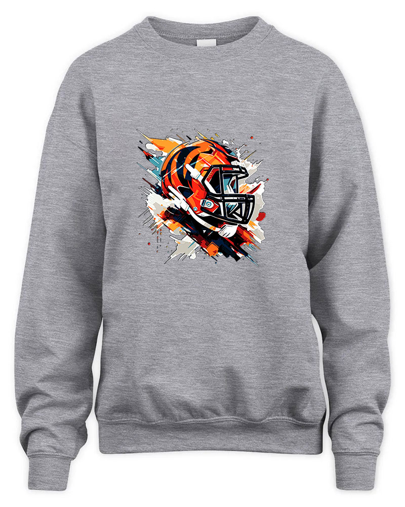 Vintage Cincinnati Bengals Helmet Graphic Tee Unisex Sweatshirt-Sport Grey