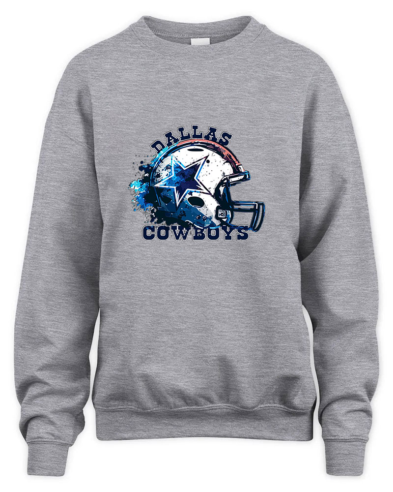 Vintage Cowboys Helmet Retro Graphic Tee Unisex Sweatshirt-Sport Grey