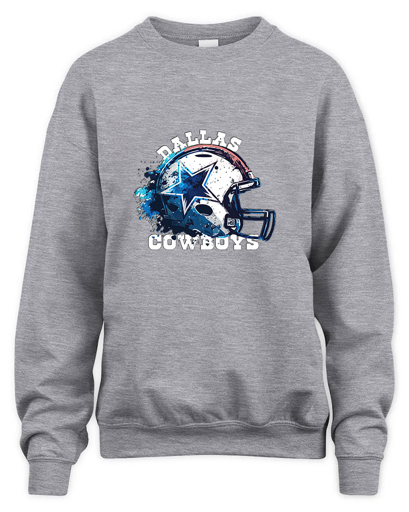 Vintage Cowboys Helmet Graphic Tee Unisex Sweatshirt-Sport Grey