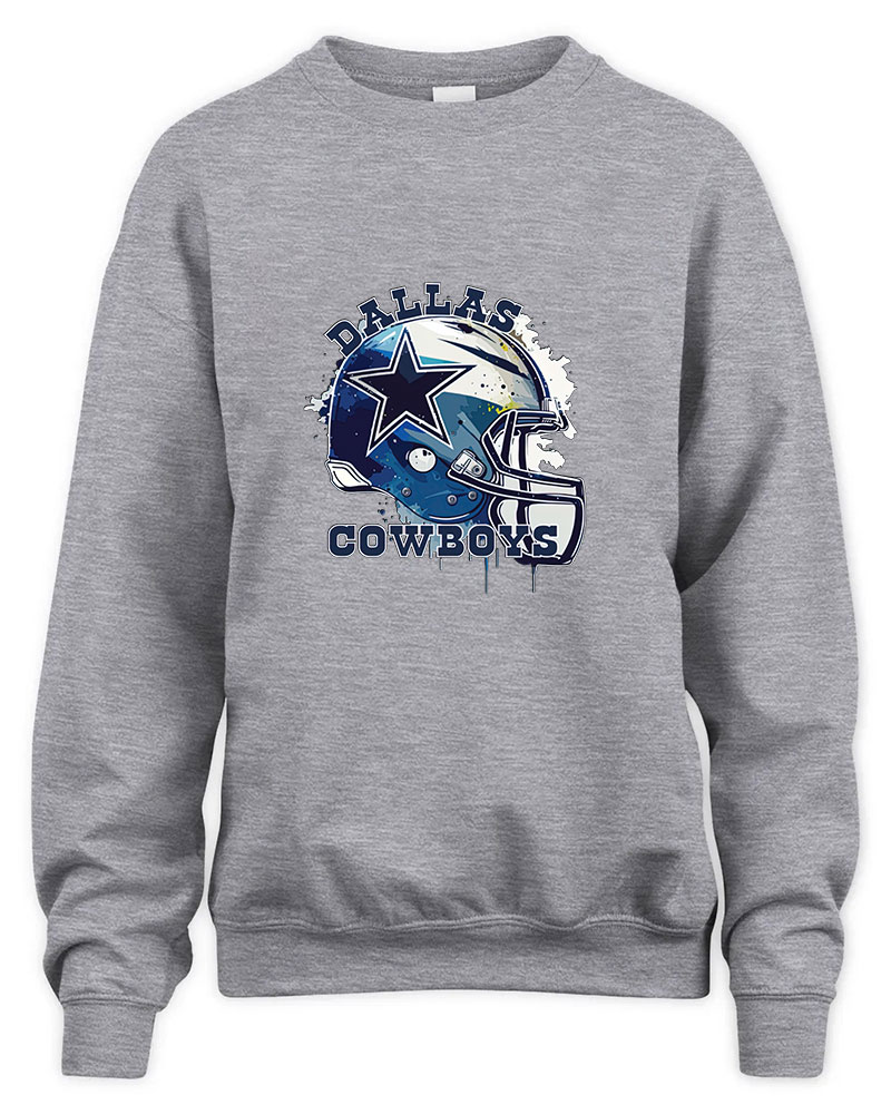 Vintage Dallas Cowboys Helmet Graphic Tee Unisex Sweatshirt-Sport Grey