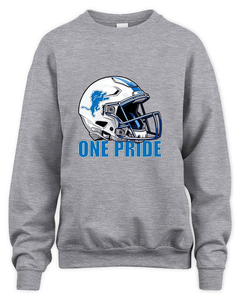 Vintage Detroit Lions Helmet Graphic Tee Unisex Sweatshirt-Sport Grey