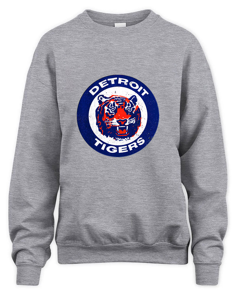 Vintage Detroit Tigers Graphic Tee Unisex Sweatshirt-Sport Grey