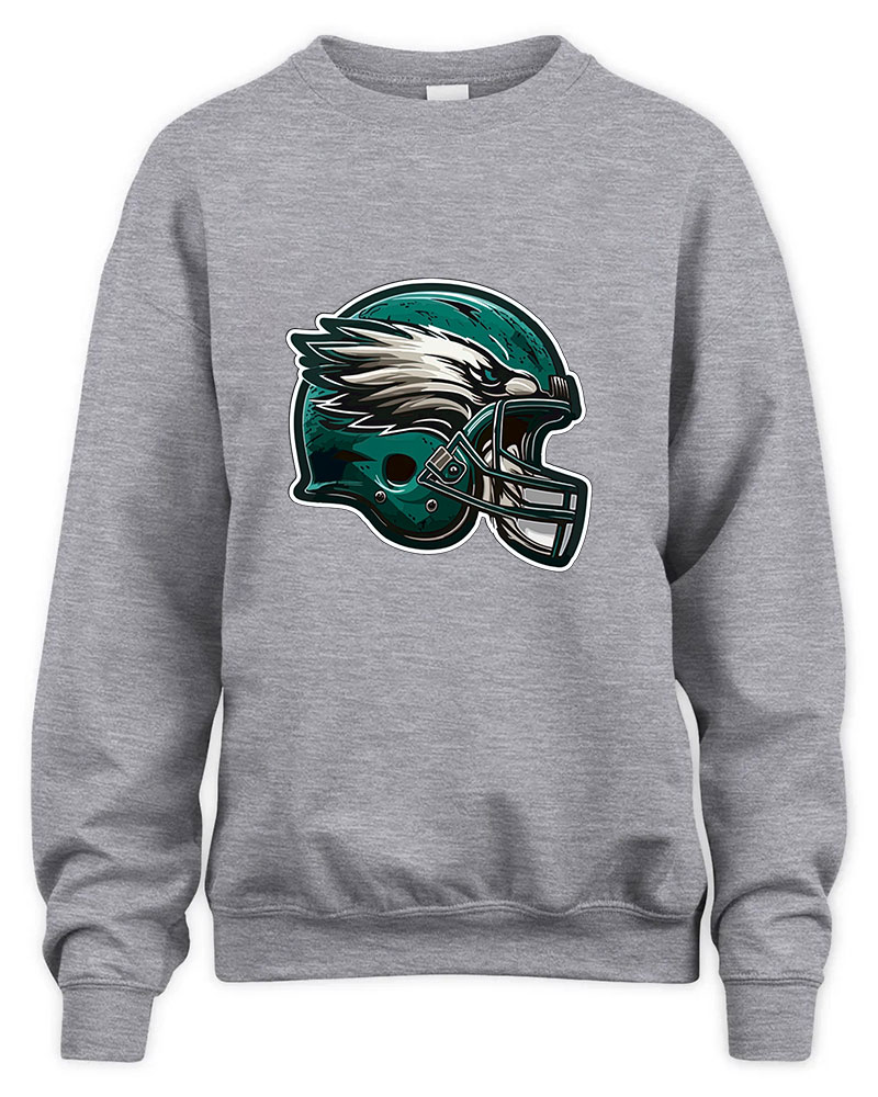 Vintage Go Birds Helmet Graphic Tee Unisex Sweatshirt-Sport Grey