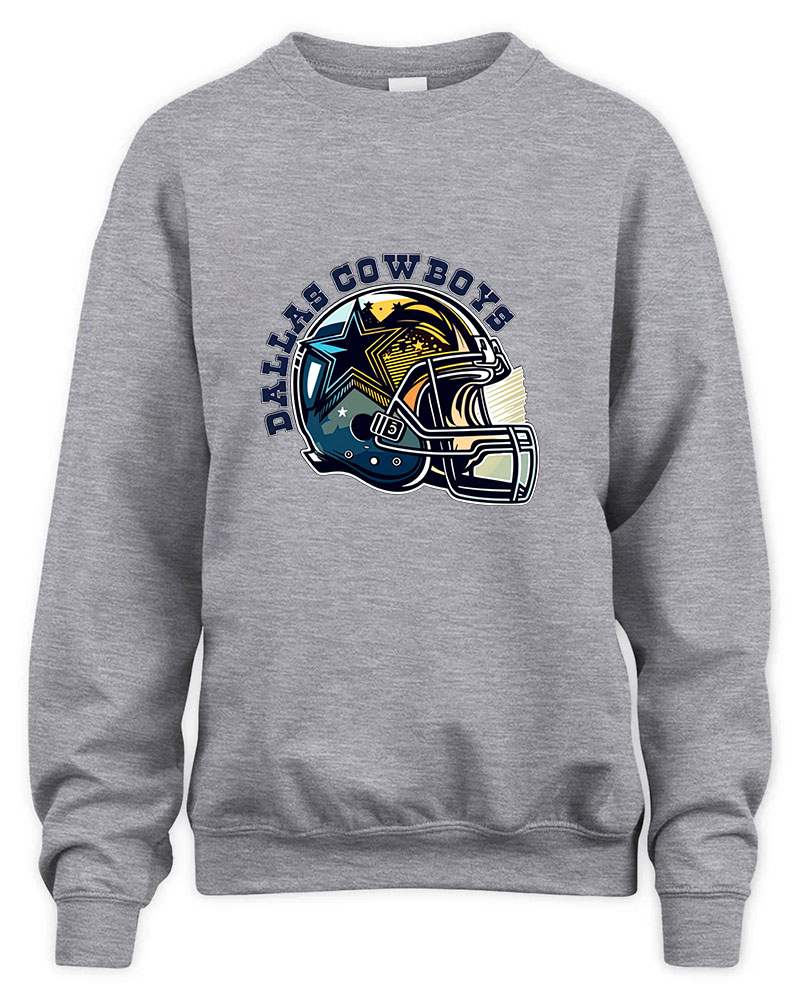 Vintage Go Cowboys Graphic Tee Unisex Sweatshirt-Sport Grey