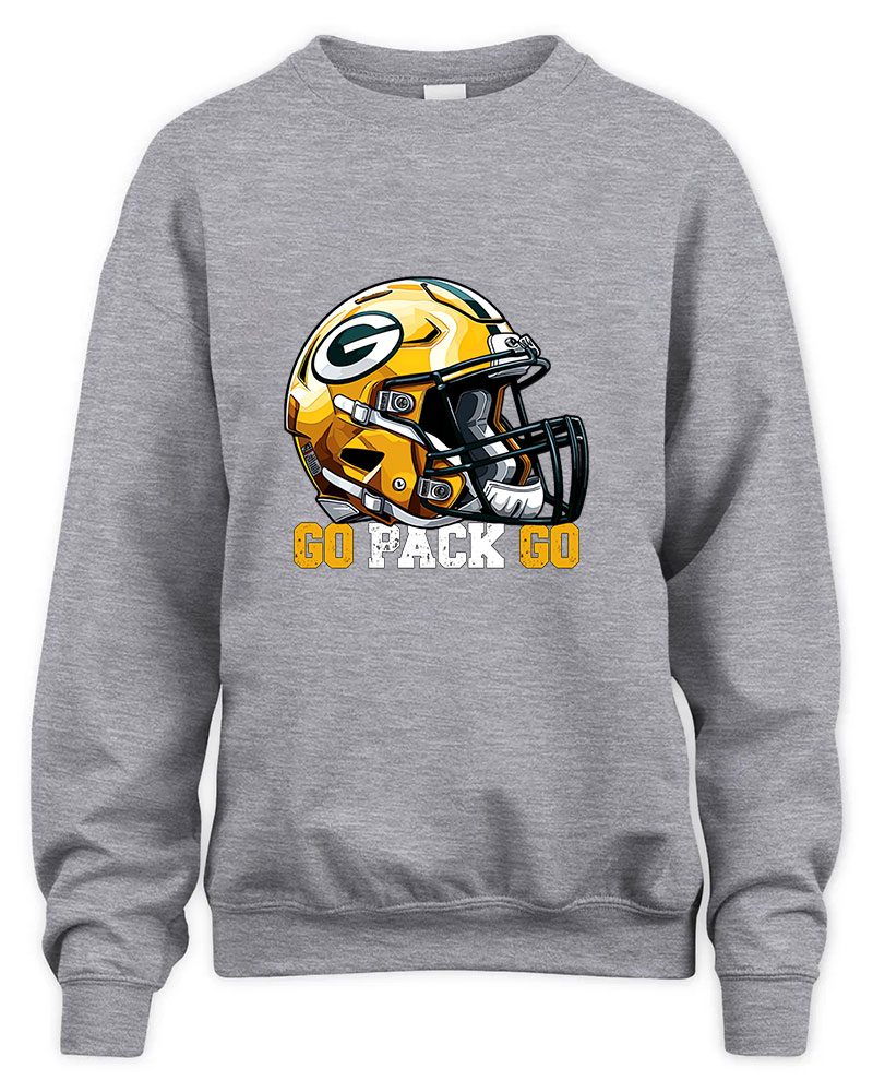 Vintage Go Packers Graphic Tee Unisex Sweatshirt-Sport Grey