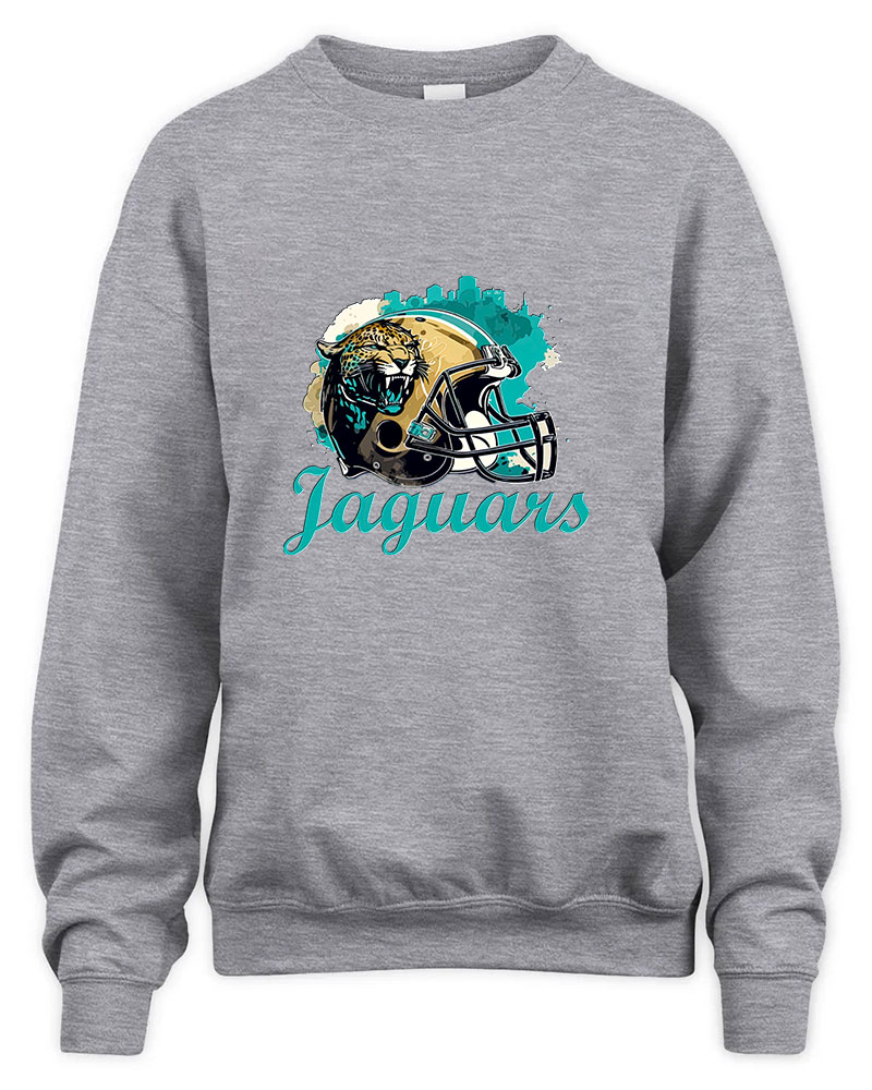 Vintage Jaguars Football Team Graphic Tee Unisex Sweatshirt-Sport Grey