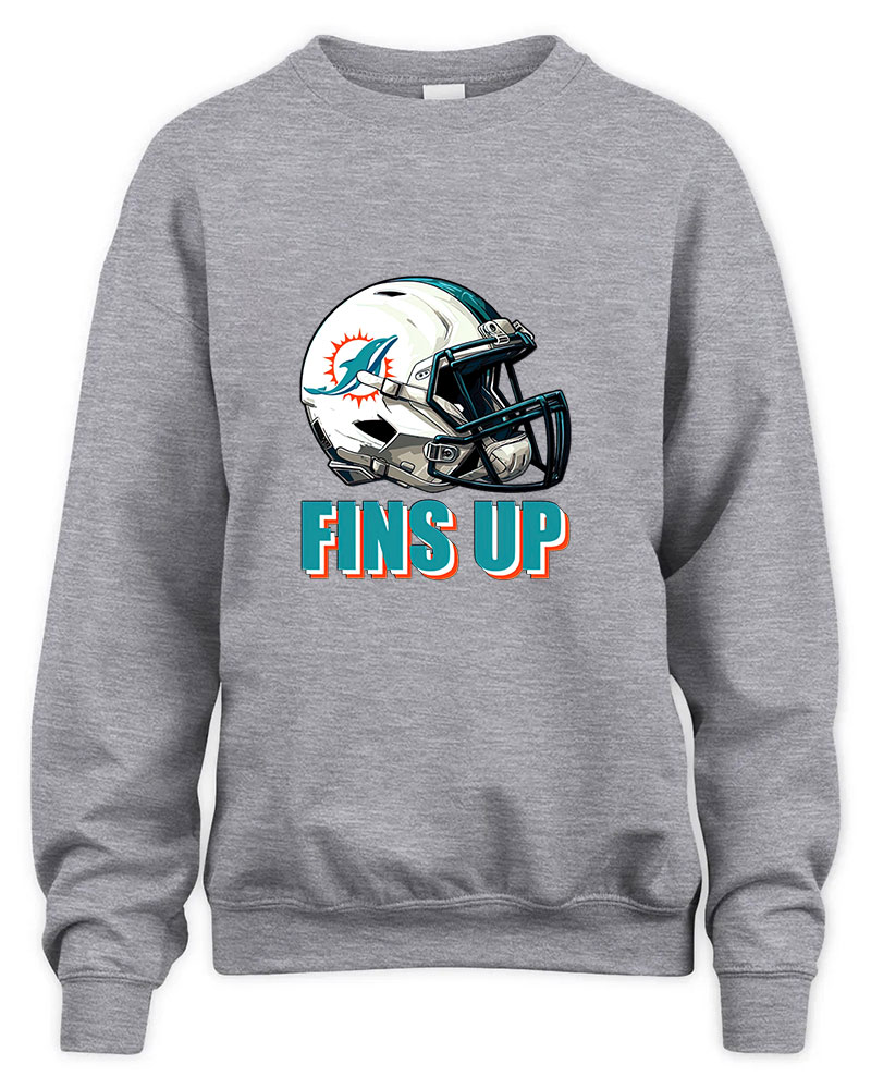 Vintage Miami Dolphins Helmet Graphic Tee Unisex Sweatshirt-Sport Grey