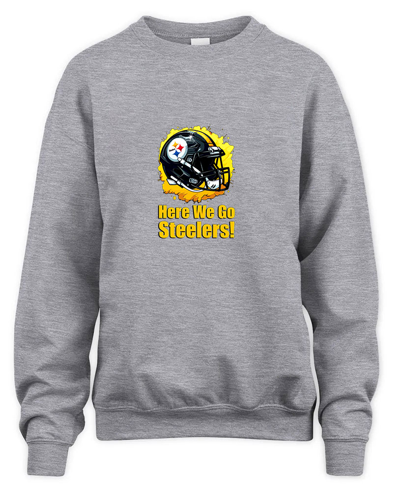 Vintage Pittsburgh Steelers Graphic Tee Unisex Sweatshirt-Sport Grey