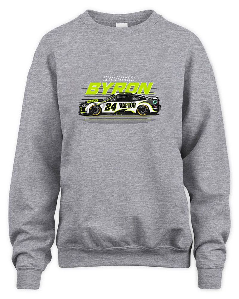 William Byron 24 Camaro Graphic Tee Unisex Sweatshirt-Sport Grey