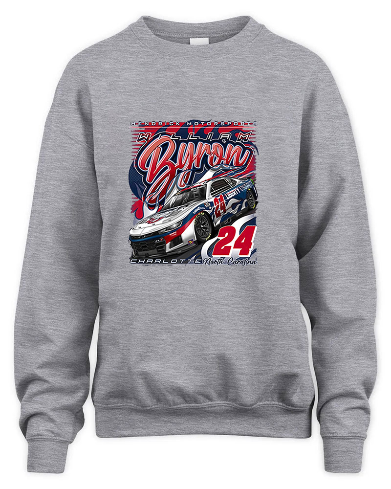 William Byron Motorsports Graphic Tee Unisex Sweatshirt-Sport Grey