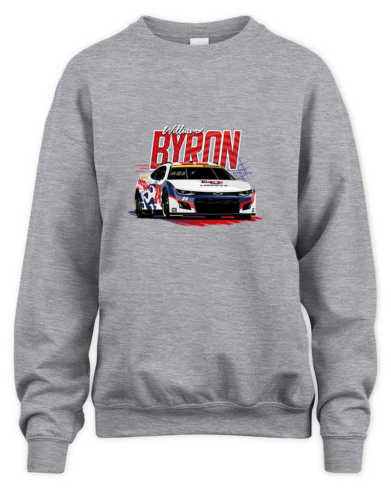 William Byron Playoffs Graphic Tee Unisex Sweatshirt-Sport Grey