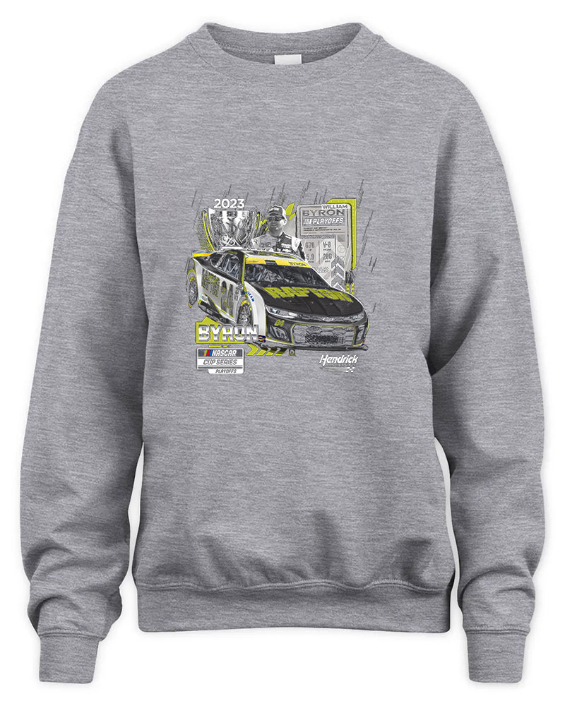 William Byron Series Playoffs Graphic Tee Unisex Sweatshirt-Sport Grey