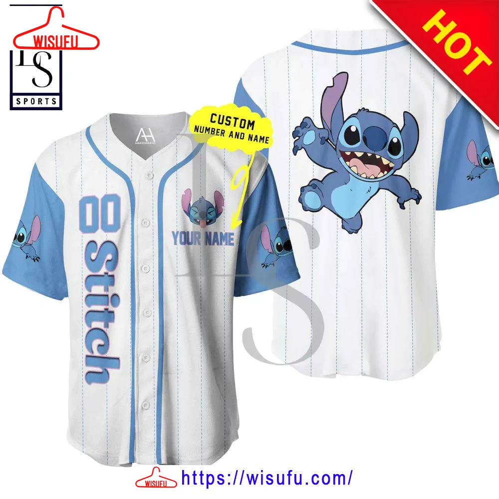 Sweet Stitch Cute Custom Name Baseball Jersey, New Fashion Gifts