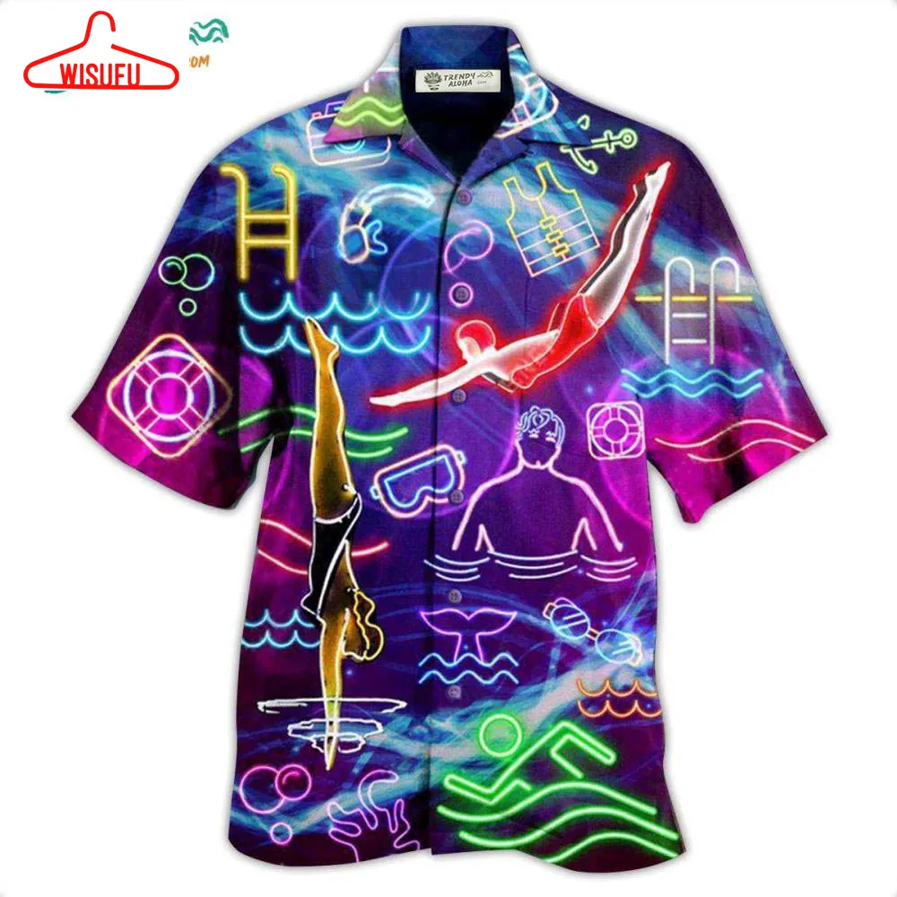 Swimming With Your Heart Swimming Hawaiian Shirt- Wisufu Aloha