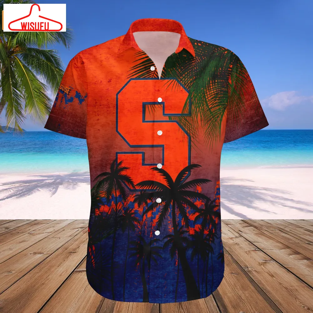 Syracuse Orange Coconut Tree Tropical Grunge Hawaiian Shirt, New Fashion Gifts