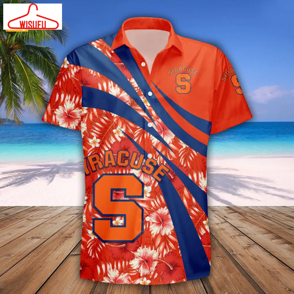 Syracuse Orange Hibiscus Sport Hawaiian Shirt, New Fashion Gifts