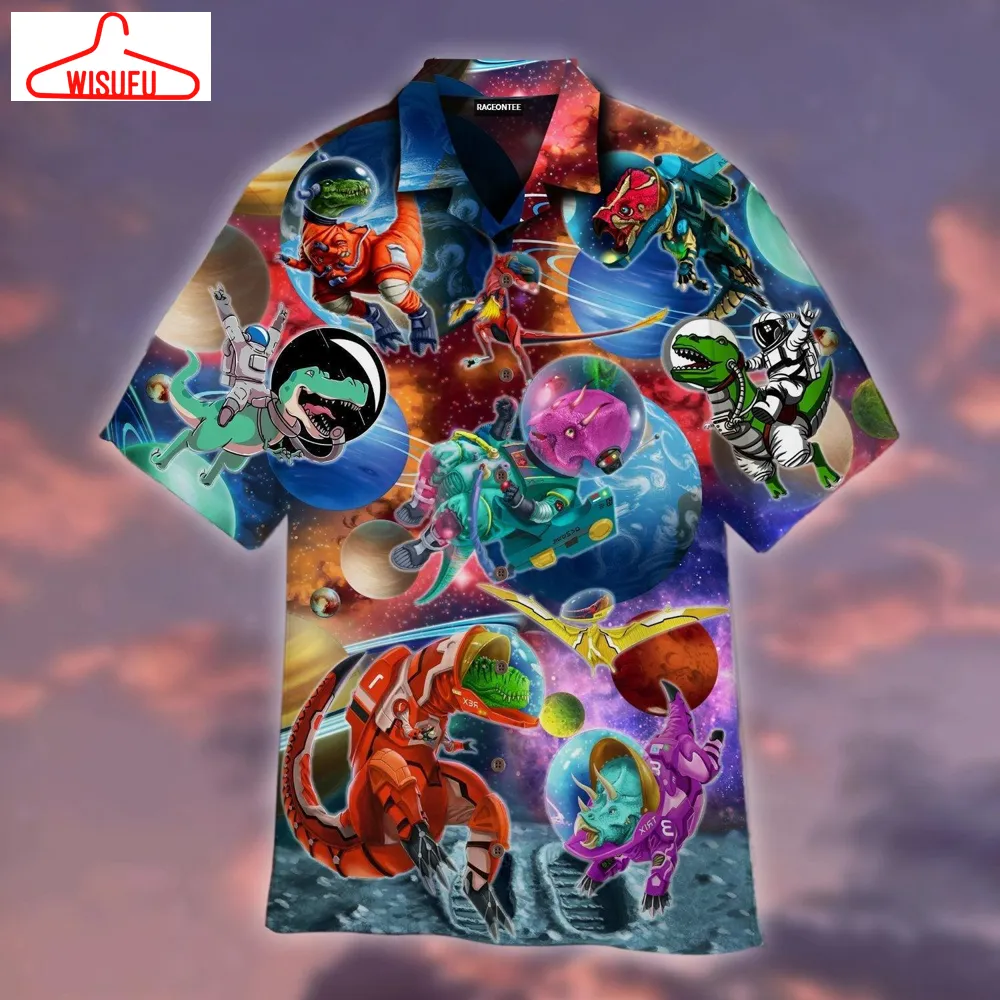 T Rex Dinosaur First Time In Space Hawaiian Shirt - For Men & Women - New Winter Fashion Shirt Gift For Family, New Fashion Gifts