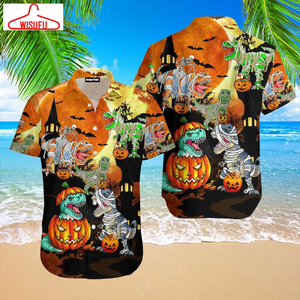 T Rex Dinosaur Happy Halloween Hawaiian Shirt, New Fashion Gifts