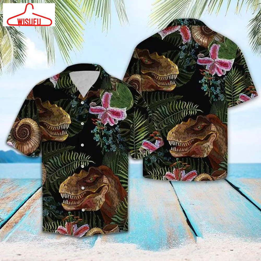 T Rex Tropical Hawaiian Shirt - For Men & Women - New Winter Fashion Shirt Gift For Family, New Fashion Gifts