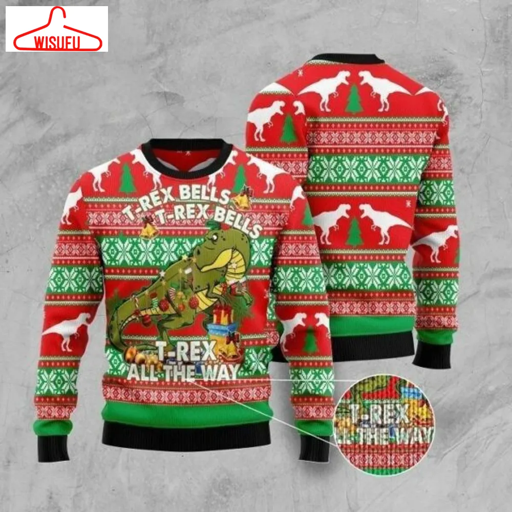 T-rex Christmas Ugly Sweater, T-rex Christmas Gift, T-rex Christmas Shirt