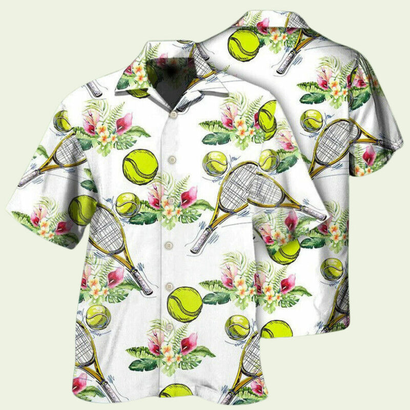 TENNIS TROPICAL FLORAL HAWAIIAN SHIRT