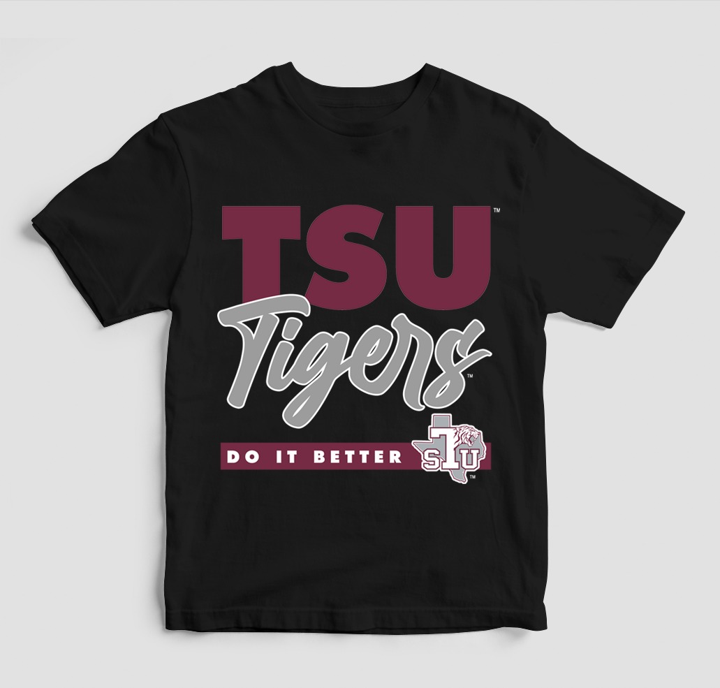 TEXAS SOUTHERN DOES IT BETTER T-SHIRT BLACK COLOR