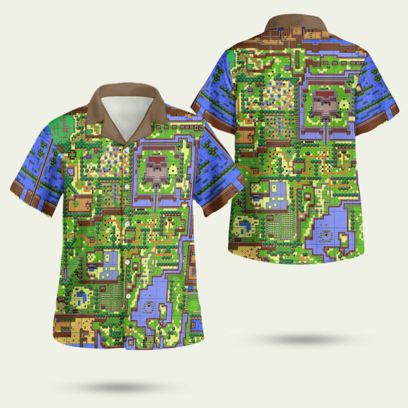 THE LEGEND OF ZELDA MAP NES GAME HAWAIIAN SHIRT