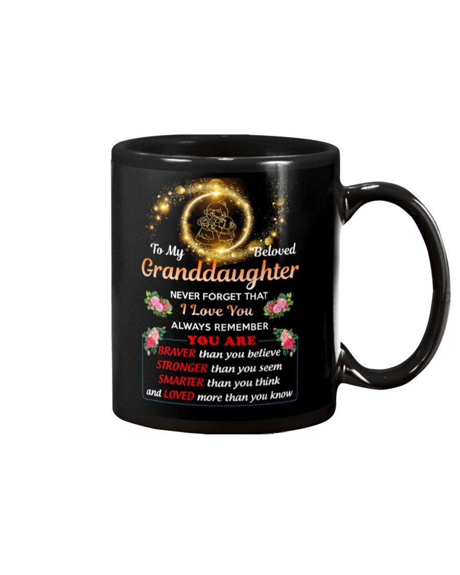 TO MY BELOVED GRANDDAUGHTER MUG LOVED MORE THAN YOU KNOW BEST GIFTS FROM MOM FOR CHRISTMAS BIRTHDAY GRADUATION WEDDING COFFEE MUG