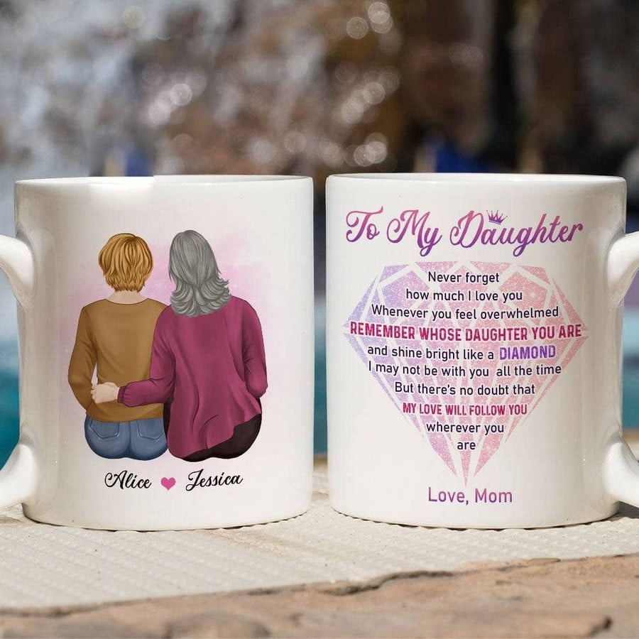 TO MY DAUGHTER SHINE LIKE A DIAMOND MUG,GRADUATE SCHOOL GIFTS IDEA FROM DAD MOM COFF CUP, BACK TO SCHOOL 2022, COLLEGE HIGH SCHOOL GRAD PRESENTS