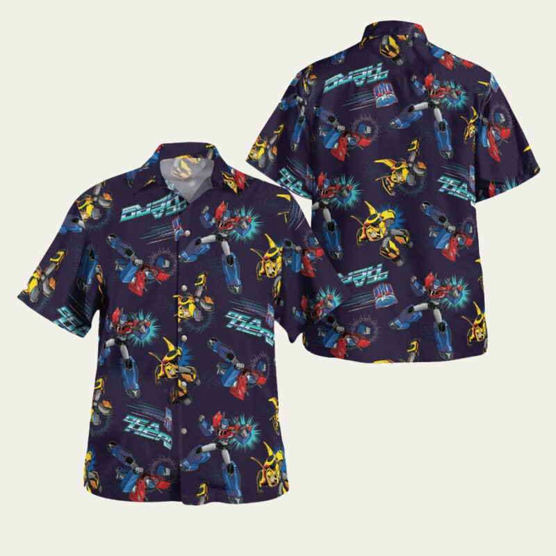 TRANSFORMERS BUMBLEBEE OPTIMUS PRIME AUTOBOT HAWAIIAN SHIRT