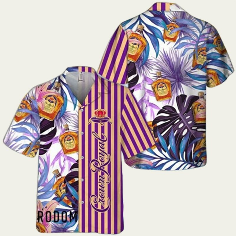 TROPICAL PLANT LEAF CROWN ROYAL HAWAIIAN SHIRT