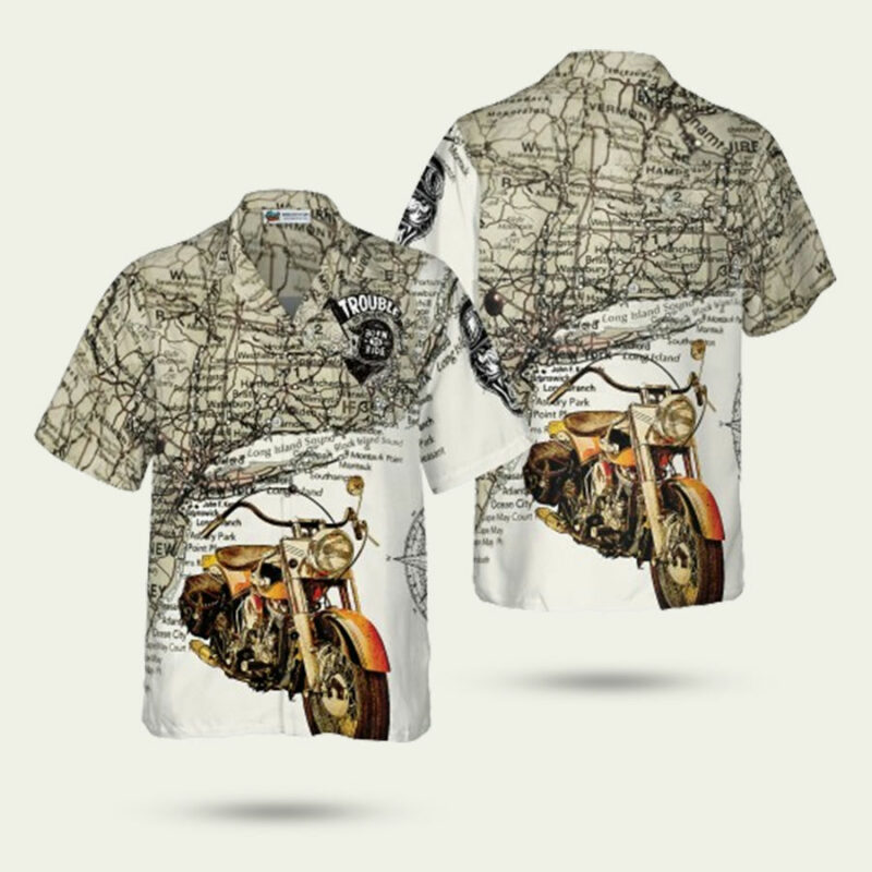 TROUBLE MAKERS BORN TO RIDE HAWAIIAN SHIRT