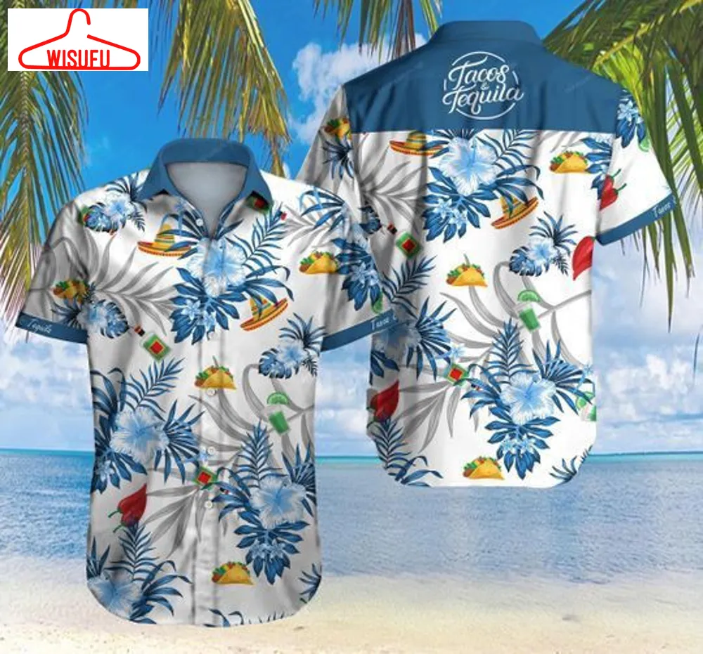 Tacos Hawaiian Graphic Print Short Sleeve Hawaiian Casual Shirt Size S - 5xl, New Fashion, Best Gift Ideas, New Fashion Gifts