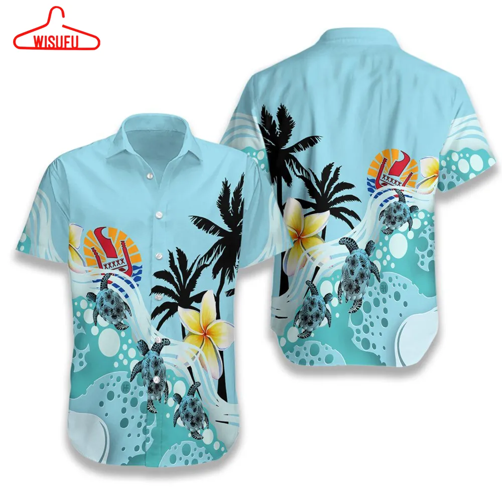 Tahiti Blue Turtle Hibiscus Hawaiian Shirt - For Men & Women - New Winter Fashion Shirt Gift For Family, New Fashion Gifts