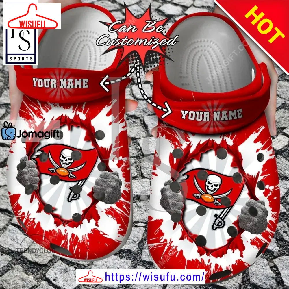 Tampa Bay Buccaneers Hands Ripping Light Clogs Clog Shoes