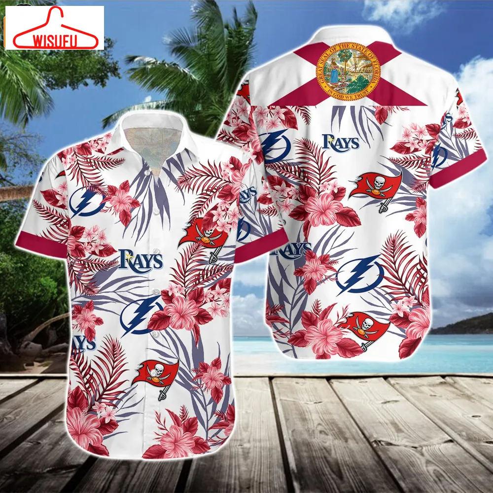 Tampa Bay Buccaneers Tampa Bay Lightning Tampa Bay Rays Red Hawaiian Shirt, New Fashion Gifts