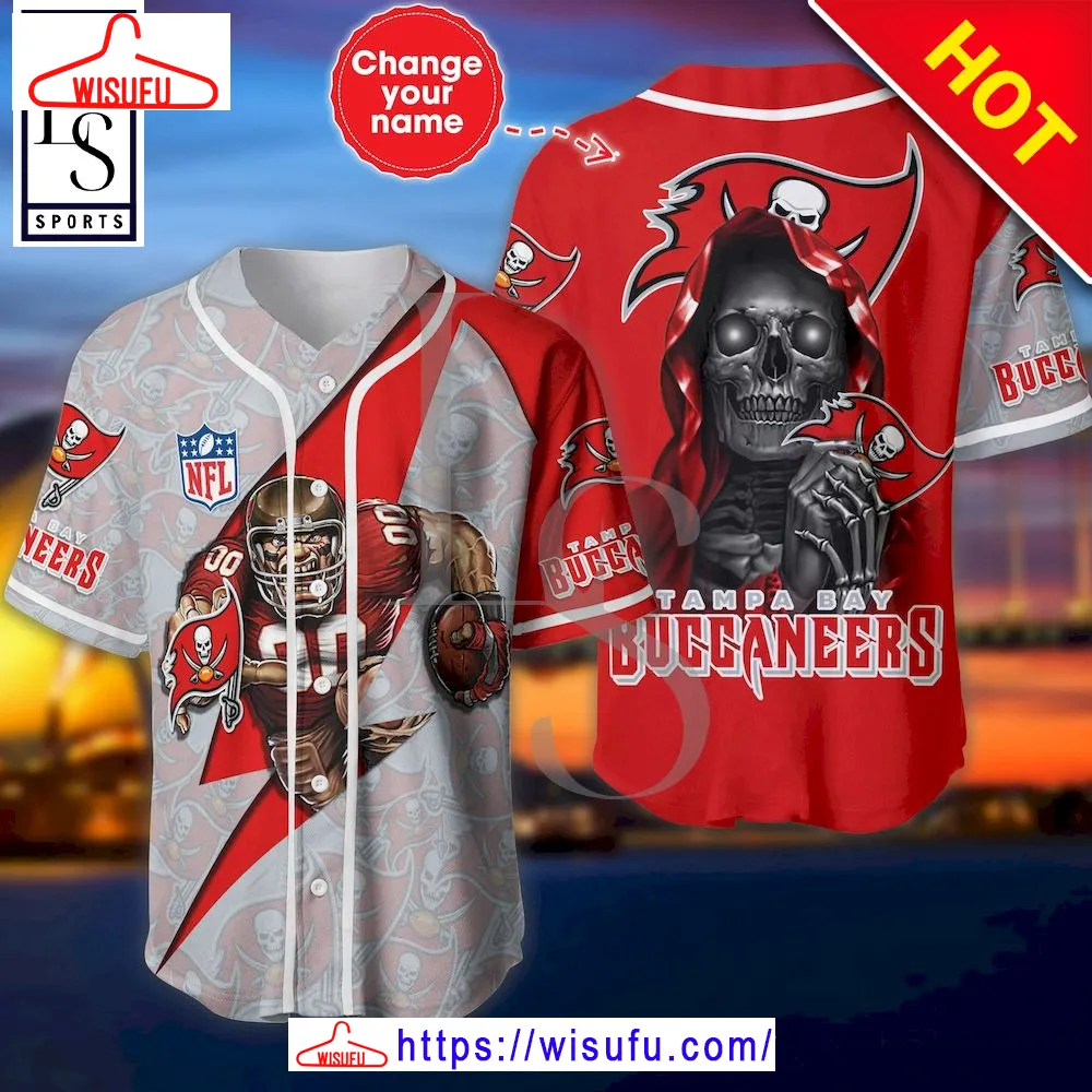 Tampa Bay Buccaneers The Reaper Custom Name Baseball Jersey, New Fashion Gifts