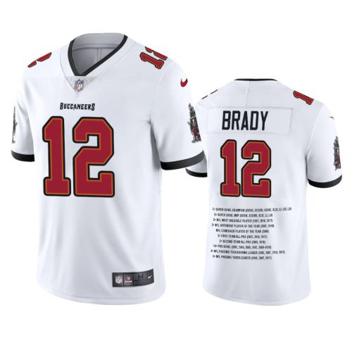 Tampa Bay Buccaneers Tom Brady 12 White Career Highlight Edition Jersey