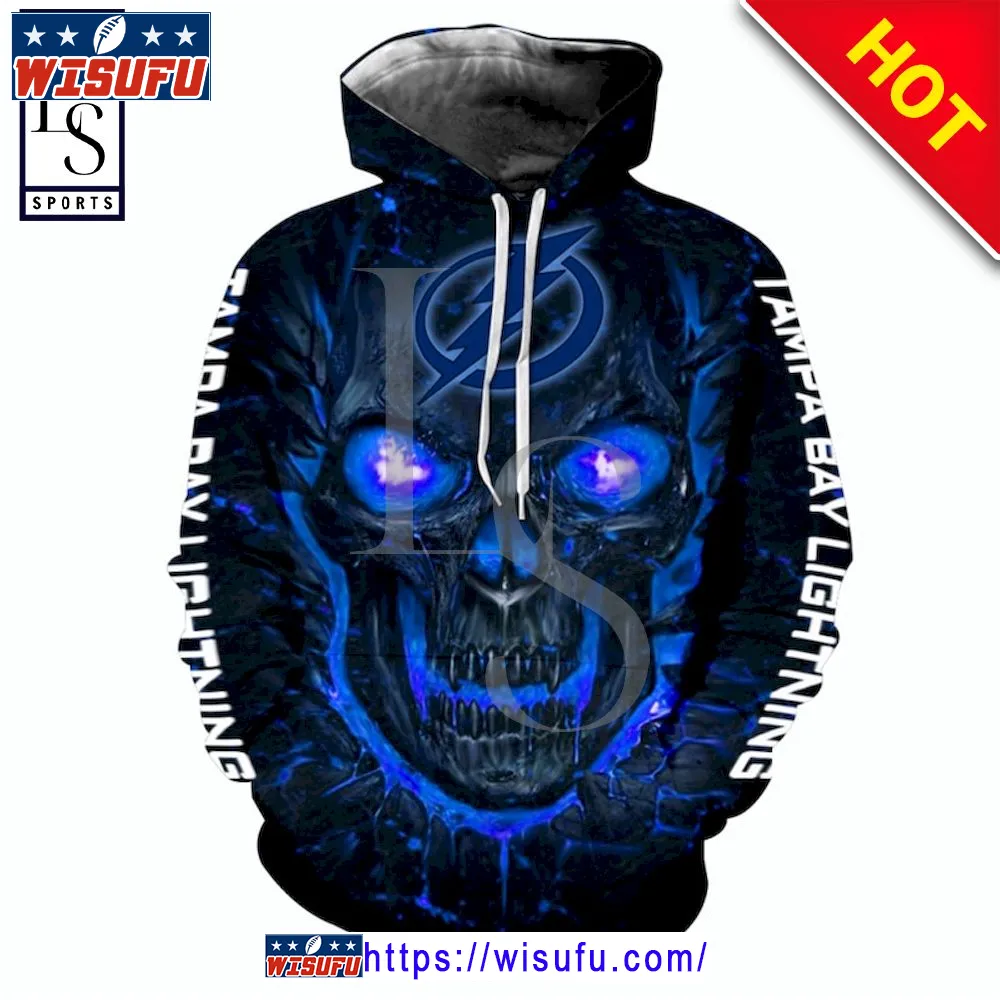 Tampa Bay Lightning Halloween Skull Devil NH.L Hoodie 3d