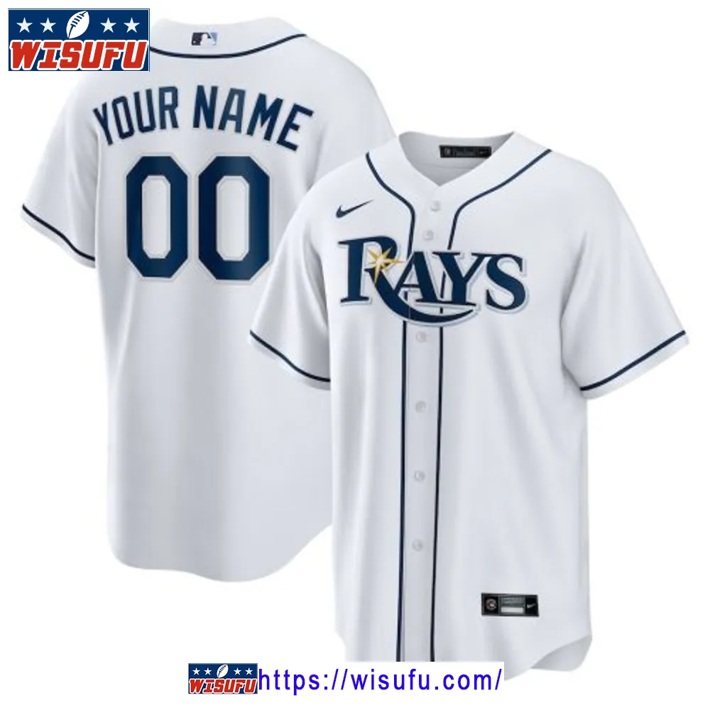 Tampa Bay Rays Home Custom Men Jersey - White