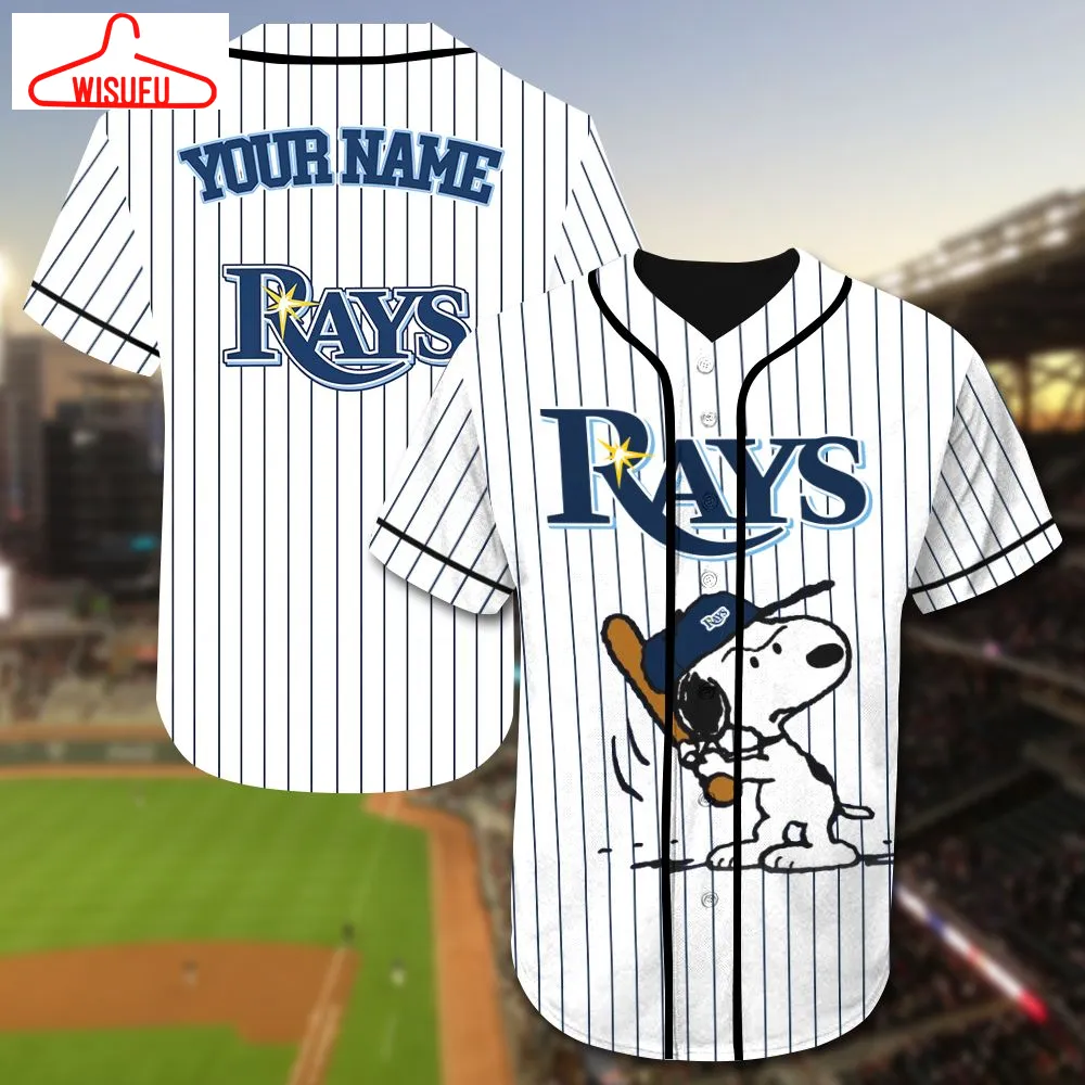 Tampa Bay Rays Snoopy Ml-b Personalized Baseball Jersey, New Fashion Gifts