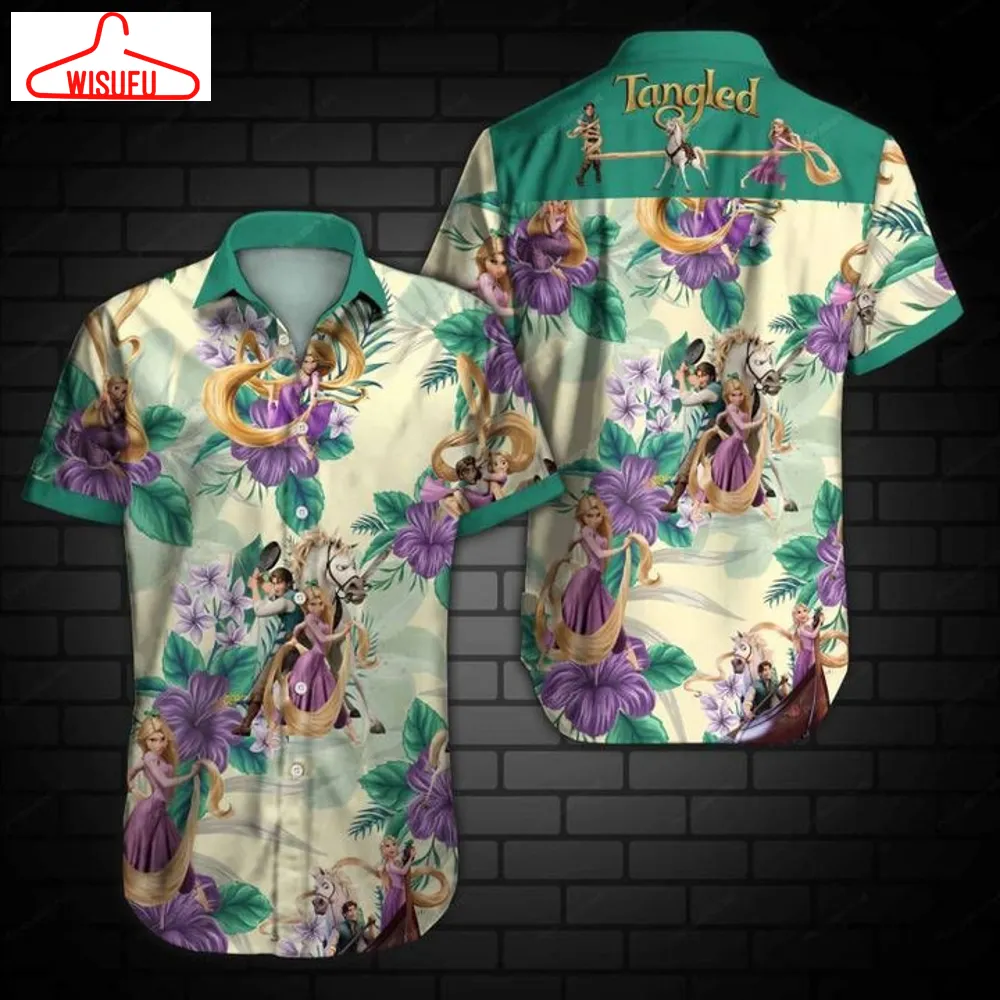 Tangled Hawaiian Graphic Print Short Sleeve Hawaiian Casual Shirt Size S - 5xl, New Fashion, Best Gift Ideas, New Fashion Gifts