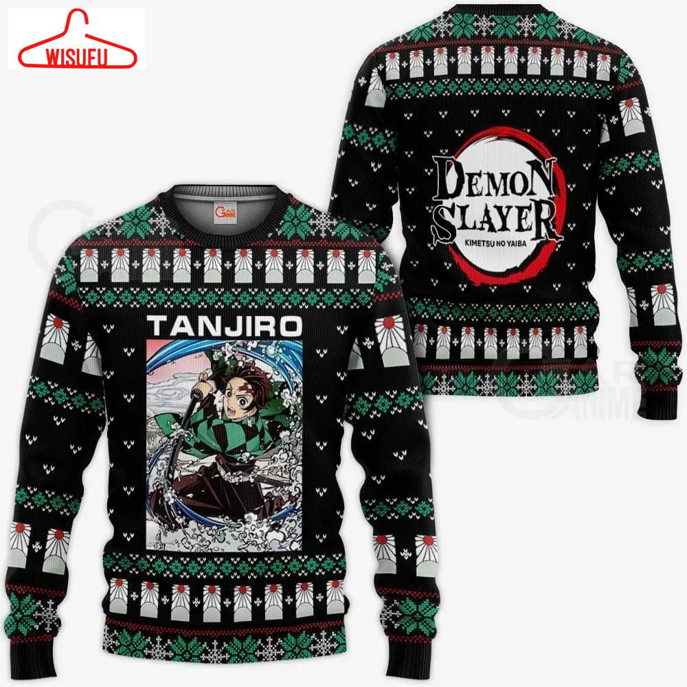 Tanjiro Kamado Ugly Christmas Sweater Gift, Anime Ugly Christmas Sweater Gift For Family