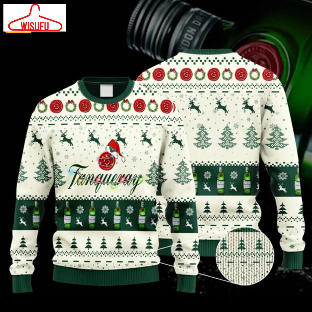 Tanqueray Santa Hat Ugly Christmas Sweater