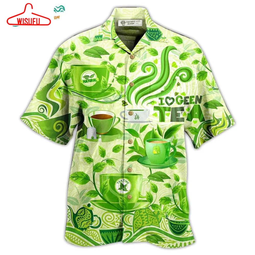 Tea Love Green Tea Hawaiian Shirt- Wisufu Aloha